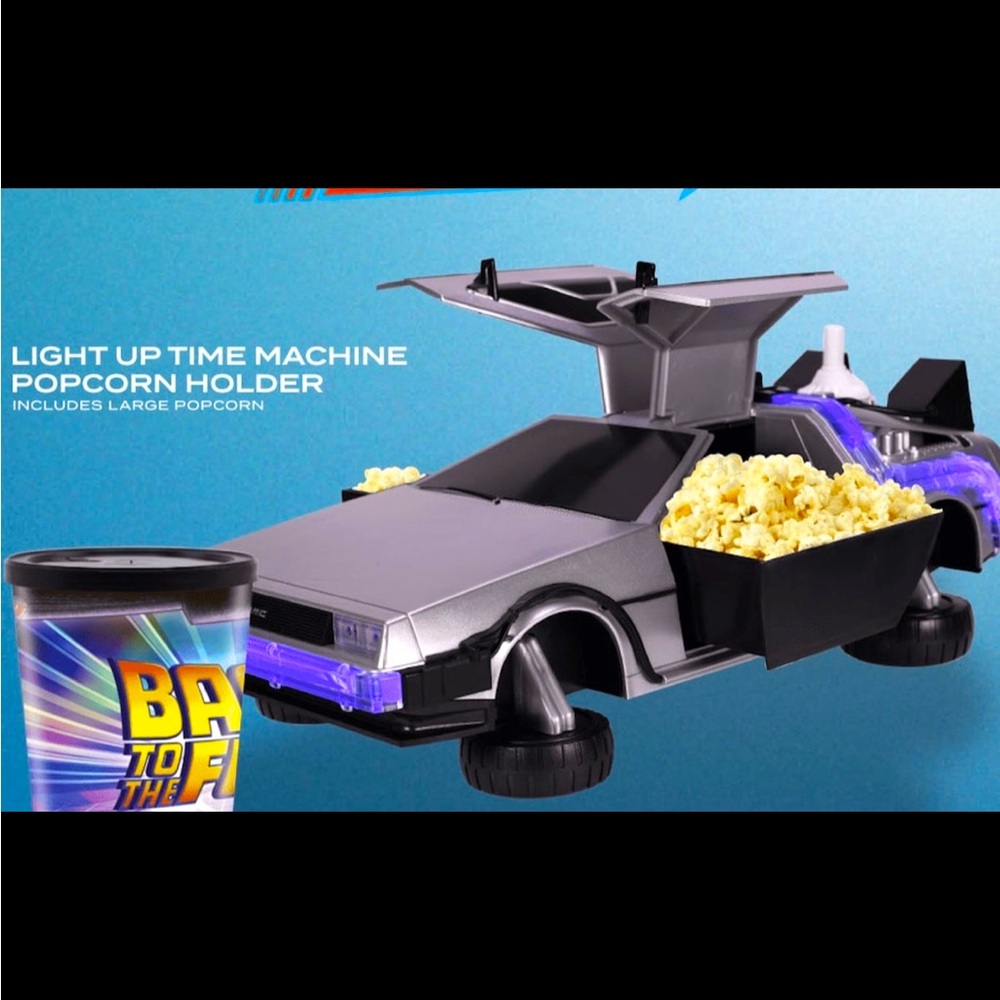 Back to the Future Popcorn Bucket / Light Up Time Machine Popcorn Holder / NWOT